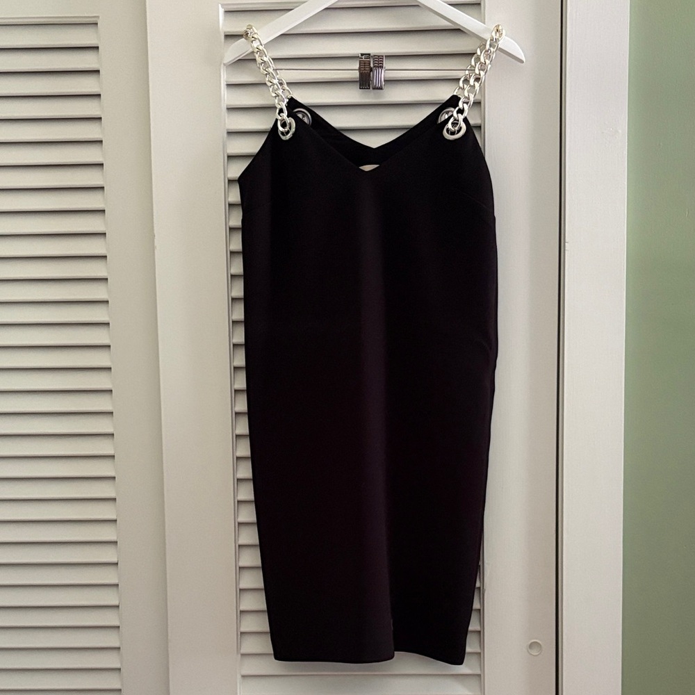 Michael Kors Black Dress with Chain Straps